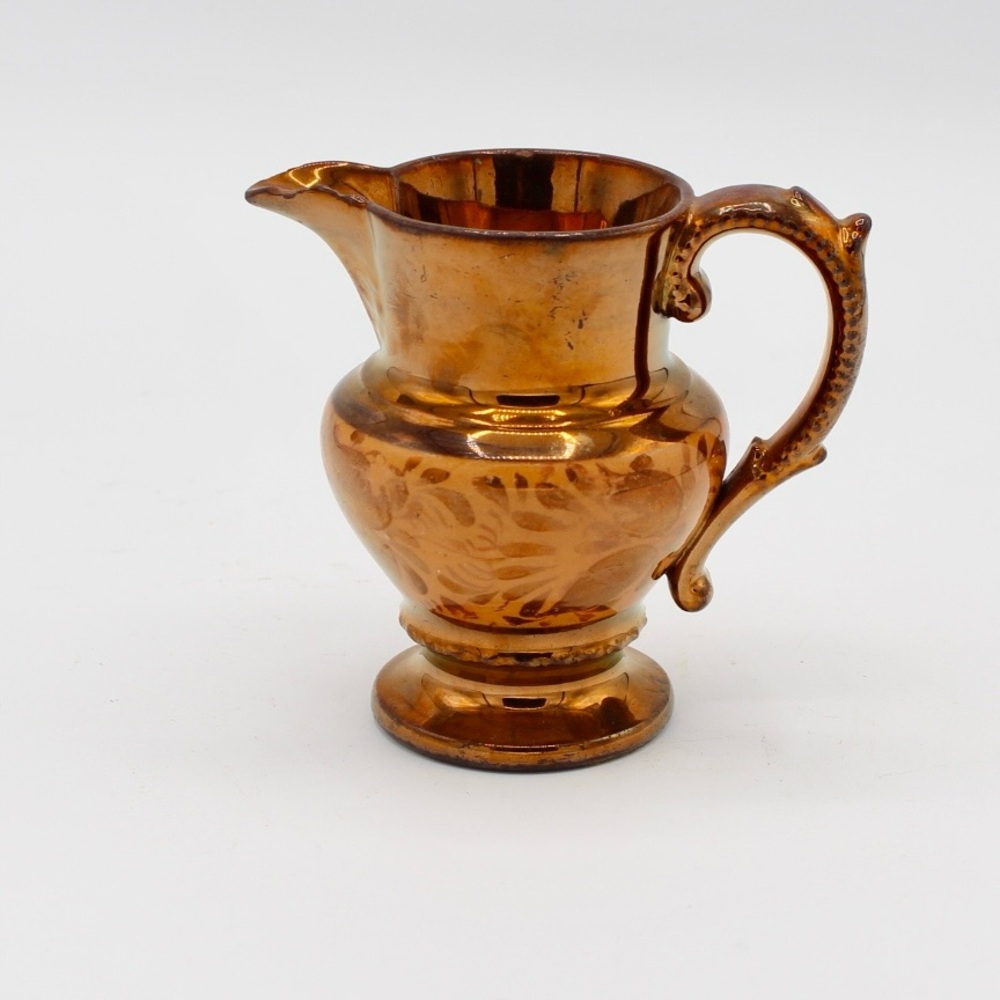 Antique Copper Luster Pitcher